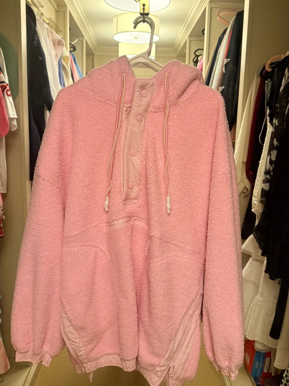 Free People Pink Teddy Pullover Jacket